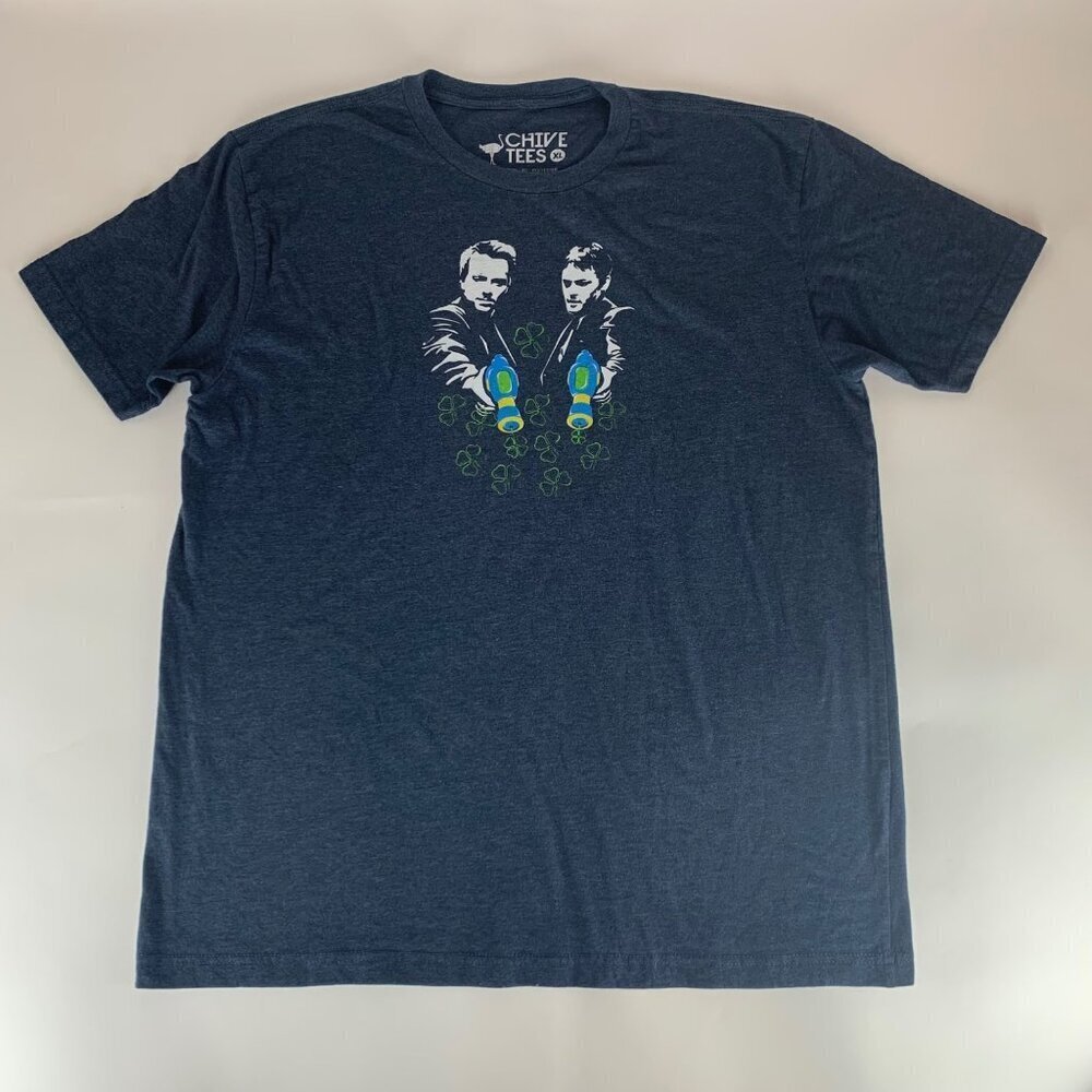 Boondock Saints The Chive Navy Blue Short Sleeve Crewneck Shirt Mens XL